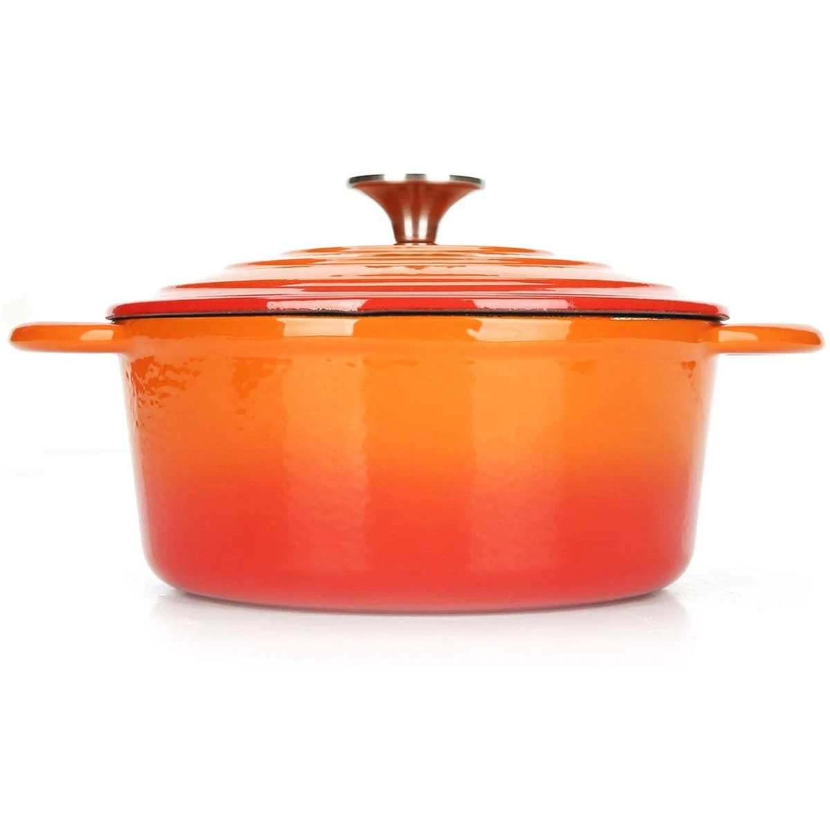 Enameled Cast Iron Casserole Dish Round Orange ø24cm 4 Litres | Adexa A24DQO 4 Enameled Cast Iron Casserole Dish Round Orange ø24cm 4 Litres | Adexa A24DQO - Image 2