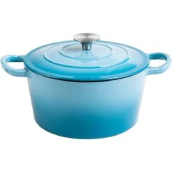 Enameled Cast Iron Casserole Dish Round Turquiose ø24cm 4 Litres | Adexa A24DQT