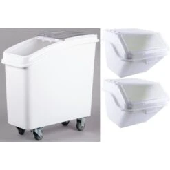 Ingredient Bin Combo 1x80 Litres Mobile & 2x10 Litres Regular Transparent Lid | Adexa BCOMB2