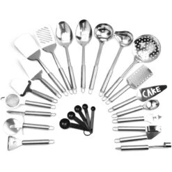 20 Piece Essential Cooking Utensil Kit Stainless Steel | Adexa C0079