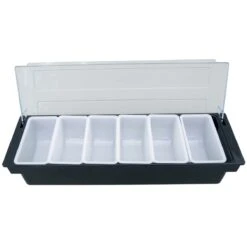 Garnish Tray / Condiment Holder With Lid 6 Compartments | Adexa CHC46 -Kitchen Supplies CHC46 1200x1200 2