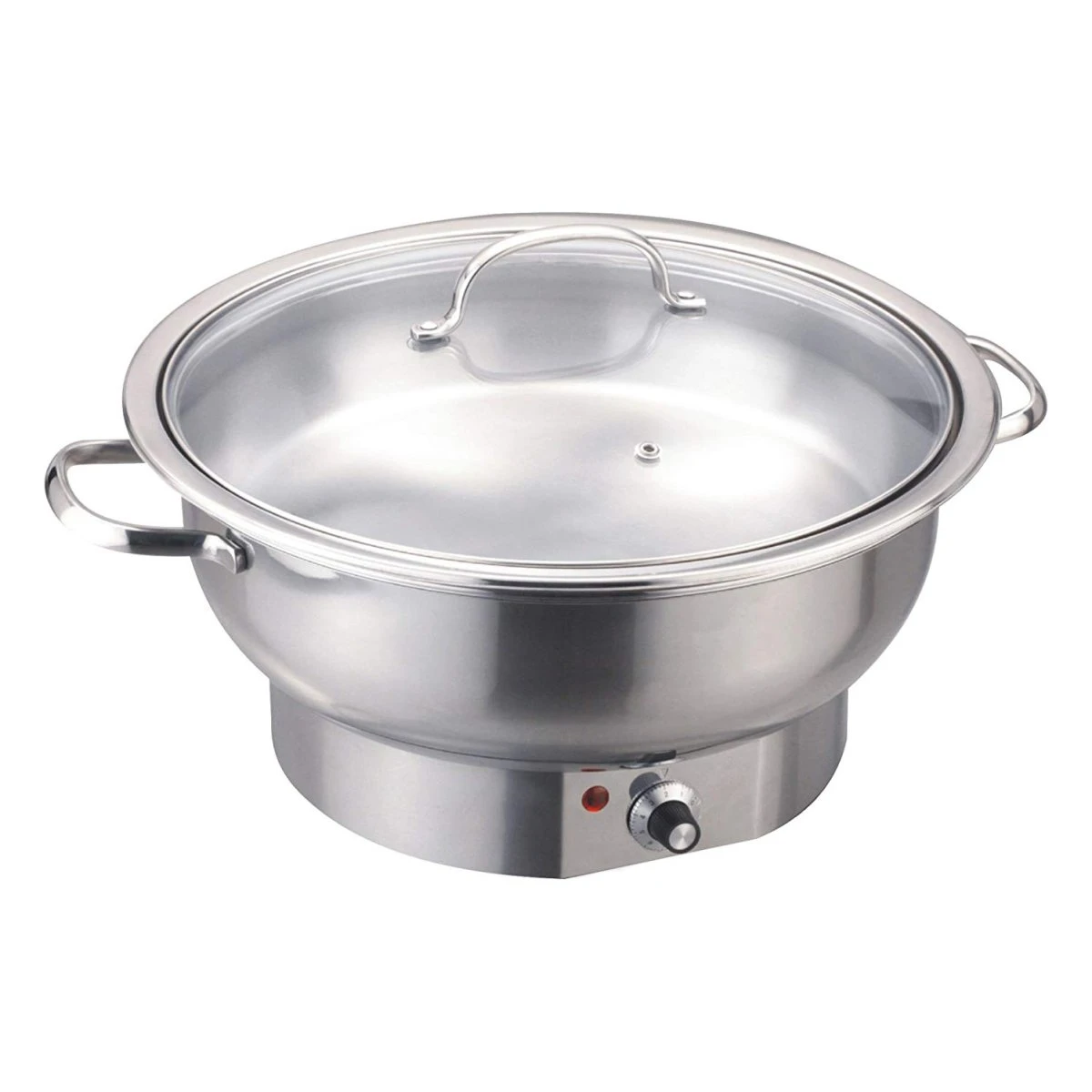 Chafing Dish Electric Heating Round Glass Lid Stainless Steel 6 Litres | Adexa ECD06DE 3 Chafing Dish Electric Heating Round Glass Lid Stainless Steel 6 Litres | Adexa ECD06DE