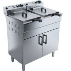 Commercial Fryer Double Electric 2x16 Litre 6kW Free Standing | Adexa EF162VC -Kitchen Supplies EF162VC 2 1200x1200 1