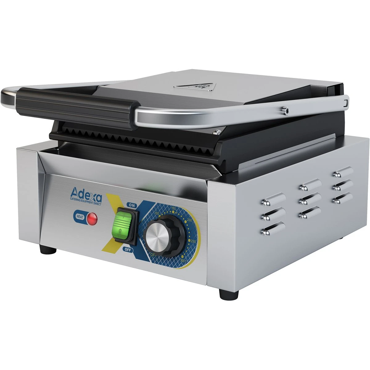 Heavy Duty Panini Contact Grill Single Ribbed/Smooth | Adexa EGD10B 5 Heavy Duty Panini Contact Grill Single Ribbed/Smooth | Adexa EGD10B - Image 3