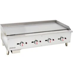 Premium Commercial Gas Griddle Smooth Plate 4 Burners 30kW Countertop | Adexa EGG48S