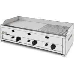Commercial Gas Griddle Smooth/Ribbed Plate 3 Zones 9kW Countertop | Adexa GGN10002