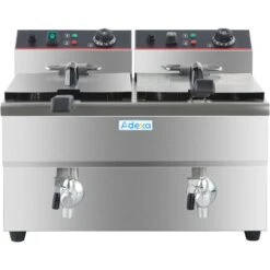 Commercial Fryer Double Electric 2x12 Litre 6.5kW Countertop | Adexa HEF12L2 -Kitchen Supplies HEF12L2 2 1200x1200 1