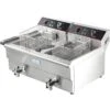 Commercial Fryer Double Electric 2x13 Litre 10kW Countertop | Adexa HEF132V