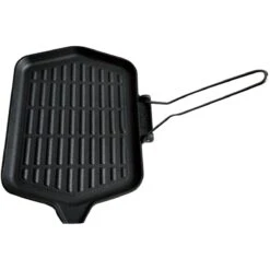 Cast Iron Griddle Pan Pre-seasoned With Removable Handle 370x225mm | Adexa KB3723