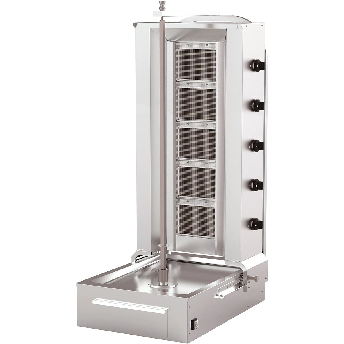Commercial Gyros/Kebab Grill Gas Bottom Motor Capacity 80kg 5 Burners 16.25kW | Adexa KLG152S 3 Commercial Gyros/Kebab Grill Gas Bottom Motor Capacity 80kg 5 Burners 16.25kW | Adexa KLG152S