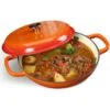 Enameled Cast Iron Casserole Shallow Pot Round Orange ø31cm 2.5 Litres | Adexa QT3107O -Kitchen Supplies QTO 1 1200x1200 1