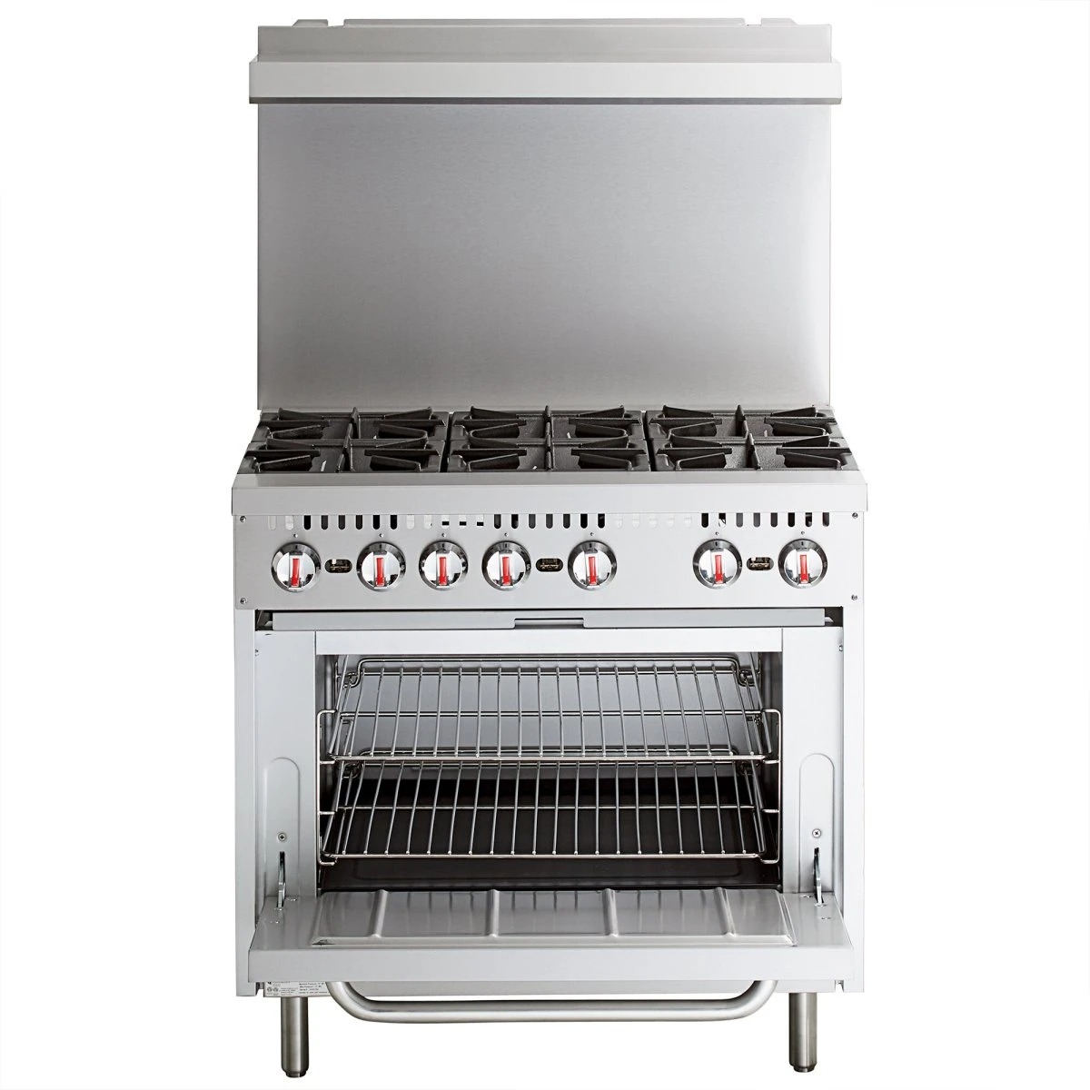 Professional Stainless Steel Gas Range Oven (8kW/hr) With 6 Burners (36kW/hr) And Removable Overshelf | Adexa RGR36X 5 Professional Stainless Steel Gas Range Oven (8kW/hr) With 6 Burners (36kW/hr) And Removable Overshelf | Adexa RGR36X - Image 3