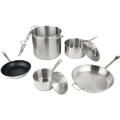 Set Of Stainless Steel Cookware 8 Pcs Sauce Pans Stew Pan Fry Pans | Adexa SPC8A