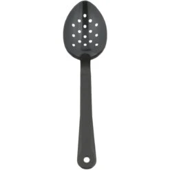 11" Buffet Catering Perforated Serving Spoon Black Polycarbonate| Adexa SSPC11P