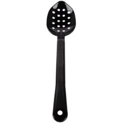 13" Buffet Catering Perforated Serving Spoon Black Polycarbonate| Adexa SSPC13P