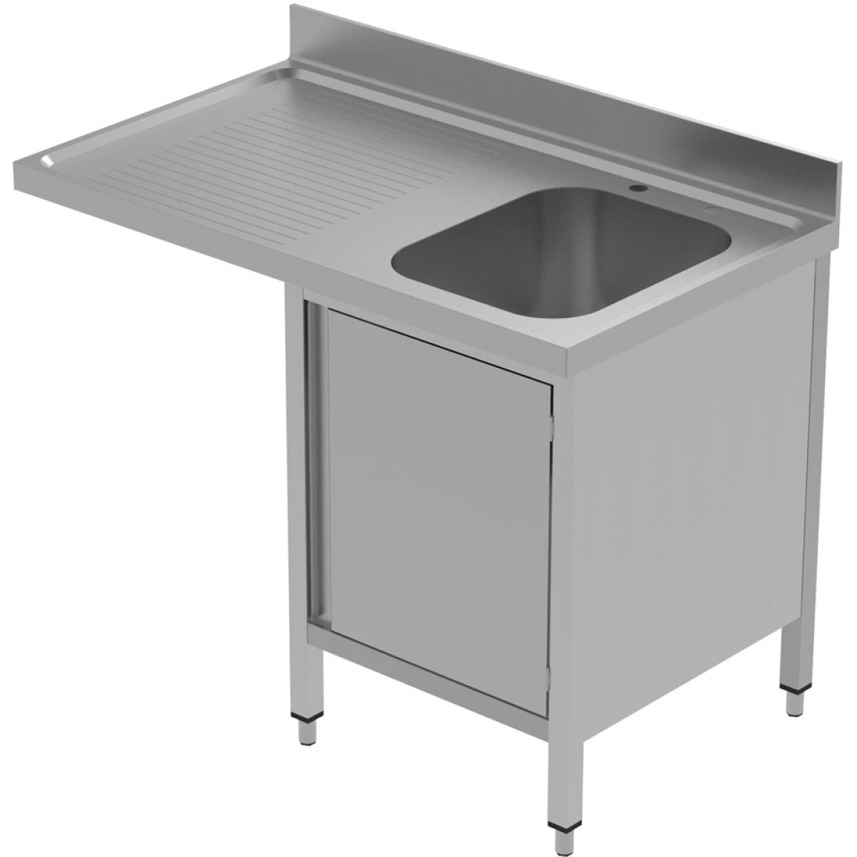 Commercial Sink For Dishwashers With Cupboard 1 Bowl Right Splashback 1200mm Depth 600mm | Adexa VSCH126RBS 3 Commercial Sink For Dishwashers With Cupboard 1 Bowl Right Splashback 1200mm Depth 600mm | Adexa VSCH126RBS