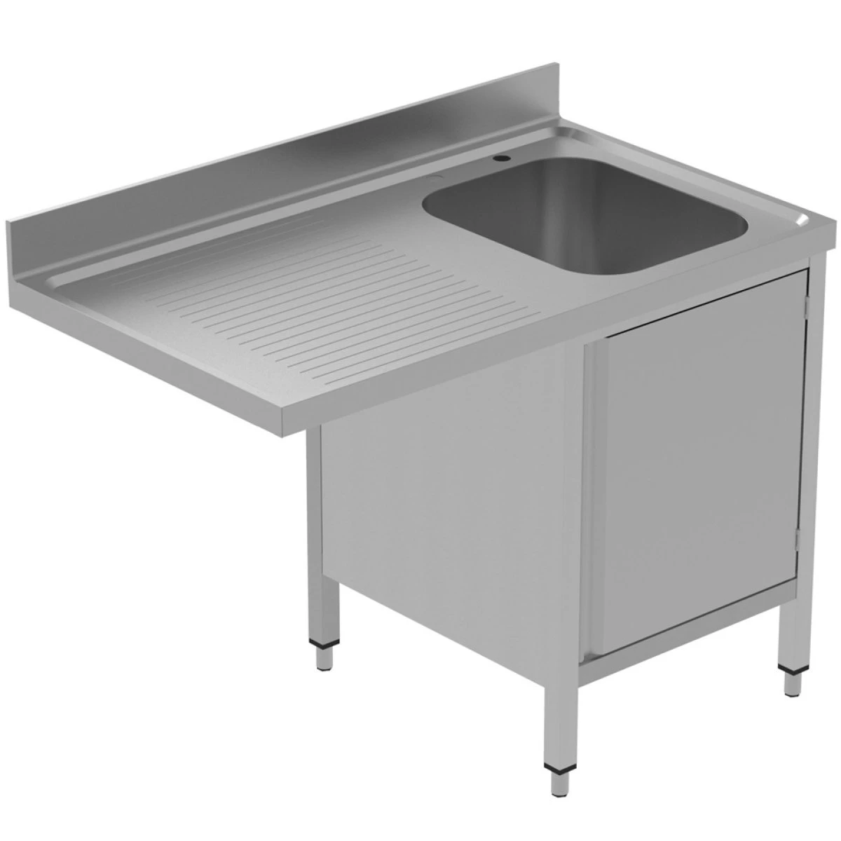 Commercial Sink For Dishwashers With Cupboard 1 Bowl Right Splashback 1200mm Depth 600mm | Adexa VSCH126RBS 4 Commercial Sink For Dishwashers With Cupboard 1 Bowl Right Splashback 1200mm Depth 600mm | Adexa VSCH126RBS - Image 2