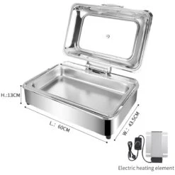Chafing Dish Electric Glass Lid Stainless Steel 7 Litres GN1/1 | Adexa VICCD528 10 Chafing Dish Electric Glass Lid Stainless Steel 7 Litres GN1/1 | Adexa VICCD528 -Kitchen Supplies VICCD528 2 1200x1200 1