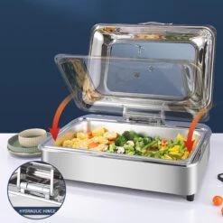 Chafing Dish Electric Glass Lid Stainless Steel 7 Litres GN1/1 | Adexa VICCD528 12 Chafing Dish Electric Glass Lid Stainless Steel 7 Litres GN1/1 | Adexa VICCD528 -Kitchen Supplies VICCD528 4 1200x1200 1