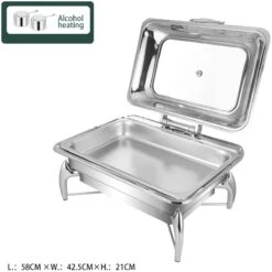 Chafing Dish Glass Lid Stainless Steel 7 Litres GN1/1 | Adexa VICLH2103 -Kitchen Supplies VICLH2103 2 1200x1200 1