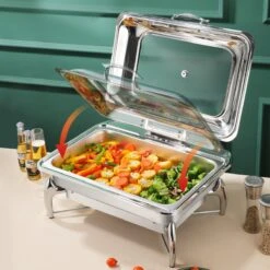 Chafing Dish Glass Lid Stainless Steel 7 Litres GN1/1 | Adexa VICLH2103 -Kitchen Supplies VICLH2103 4 1200x1200 1