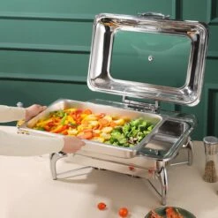 Chafing Dish Glass Lid Stainless Steel 7 Litres GN1/1 | Adexa VICLH2103 -Kitchen Supplies VICLH2103 5 1200x1200 1