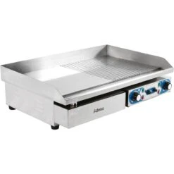 Commercial Griddle Smooth/Ribbed 728x393mm 2 Zones 4.4kW Electric | Adexa WHEG820AFR
