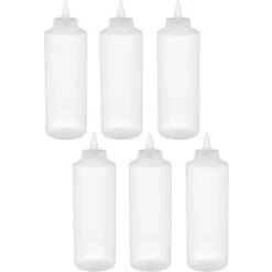 6 Pack Of Squeeze Sauce Bottles 235ml/8oz Clear | Adexa WQSB8C
